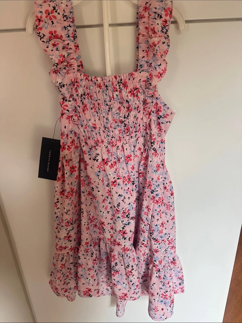 Tommy Hilfiger Girls Pink Floral Ruffle Sundress